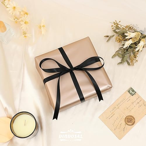 Miniatura 4 de Cinta negra de satén de 12 pulgada para envolver regalos, arreglos florales, manualidades, invitación para despedida de soltera, 50 yardas