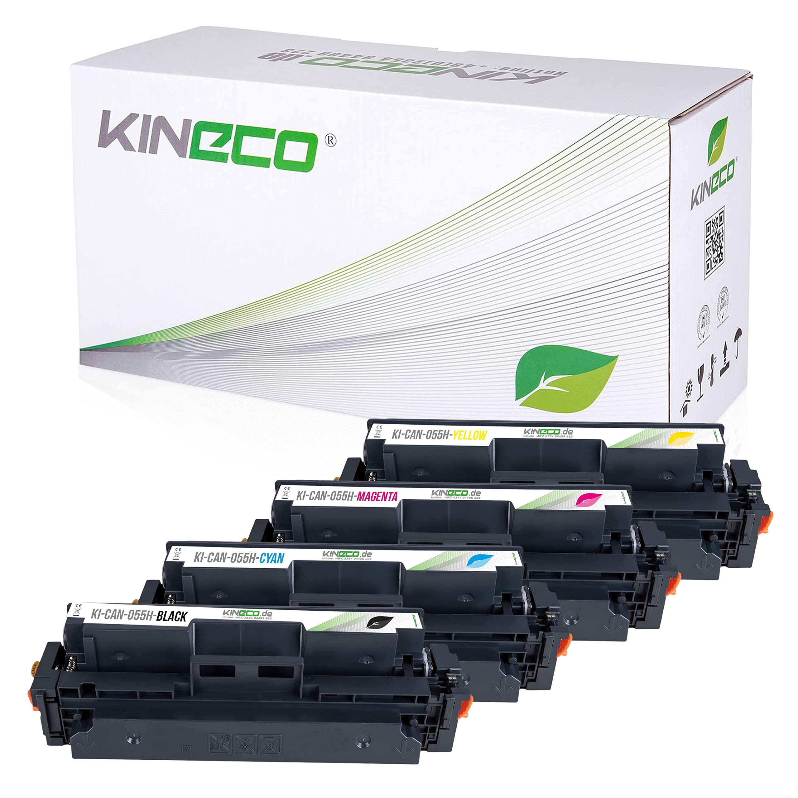 Kineco 4 Toner kompatibel mit Canon 055H 055 geeignet für i-SENSYS 