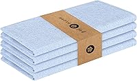 Vista 20 de Native Fab Blue Cloth Napkins, 4 Pack, 100% Cotton, 17x17 Inches, Heavy Duty, Soft Texture, Quick Drying, Great for Spring Holidays, Family