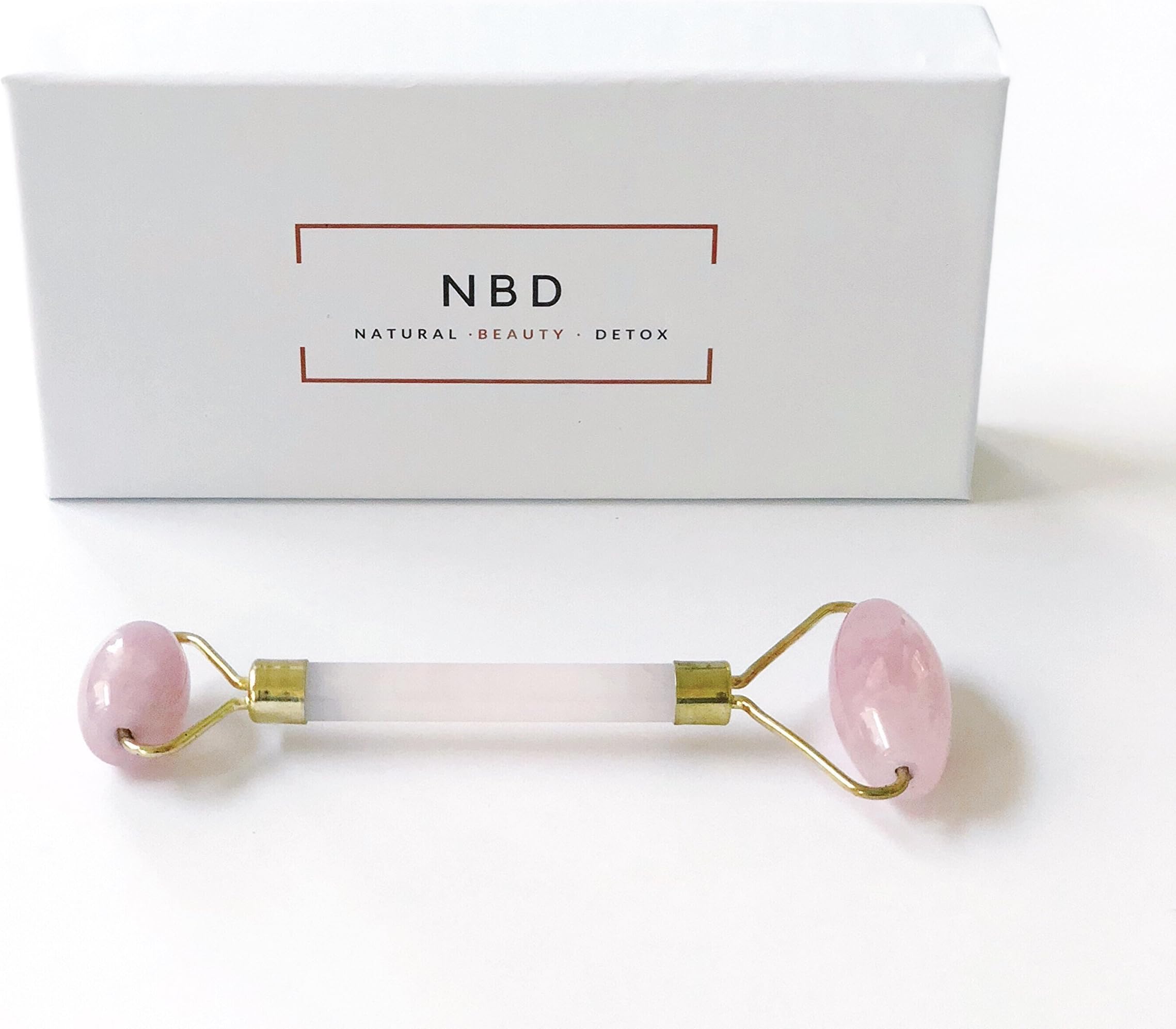 NBD Rose Quartz Facial Roller for Massage, Sculpting, Boosting Circulation, Anti-Aging | Luxurious Crystal Skincare Tool with Dual Ended Stones for Face, Eyes, and Neck | Fund Microloans with Purchase