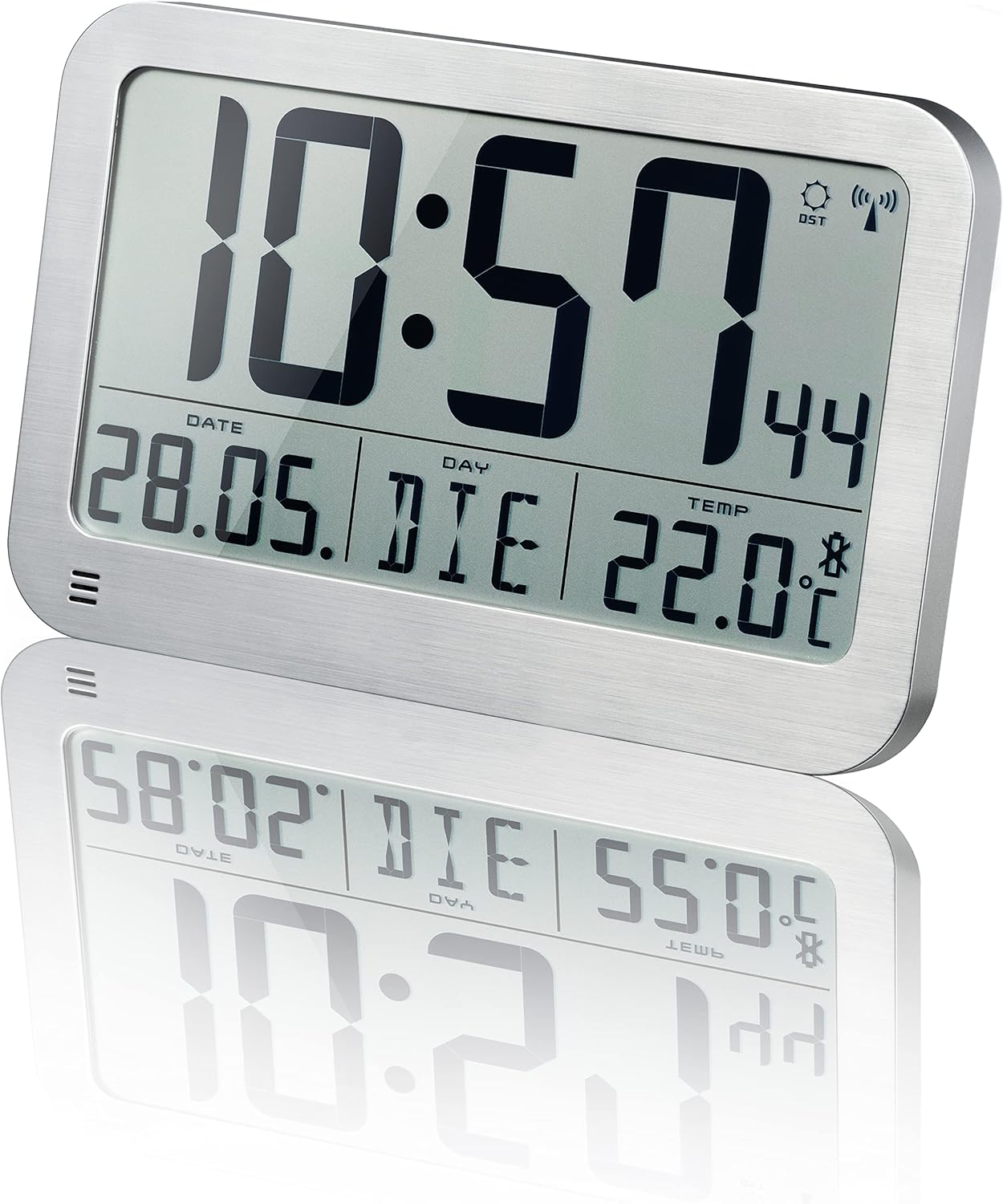 Optus Bresser Wall Clock, Silver, 225x150mm