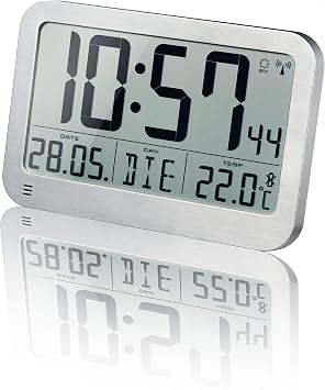 Optus Bresser Wall Clock, Silver, 225x150mm