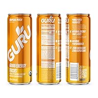 Vista 9 de GURU Tropical Punch - Bebidas energéticas orgánicas, bebida energética limpia con cafeína natural a base de plantas de té verde + enfoque con L