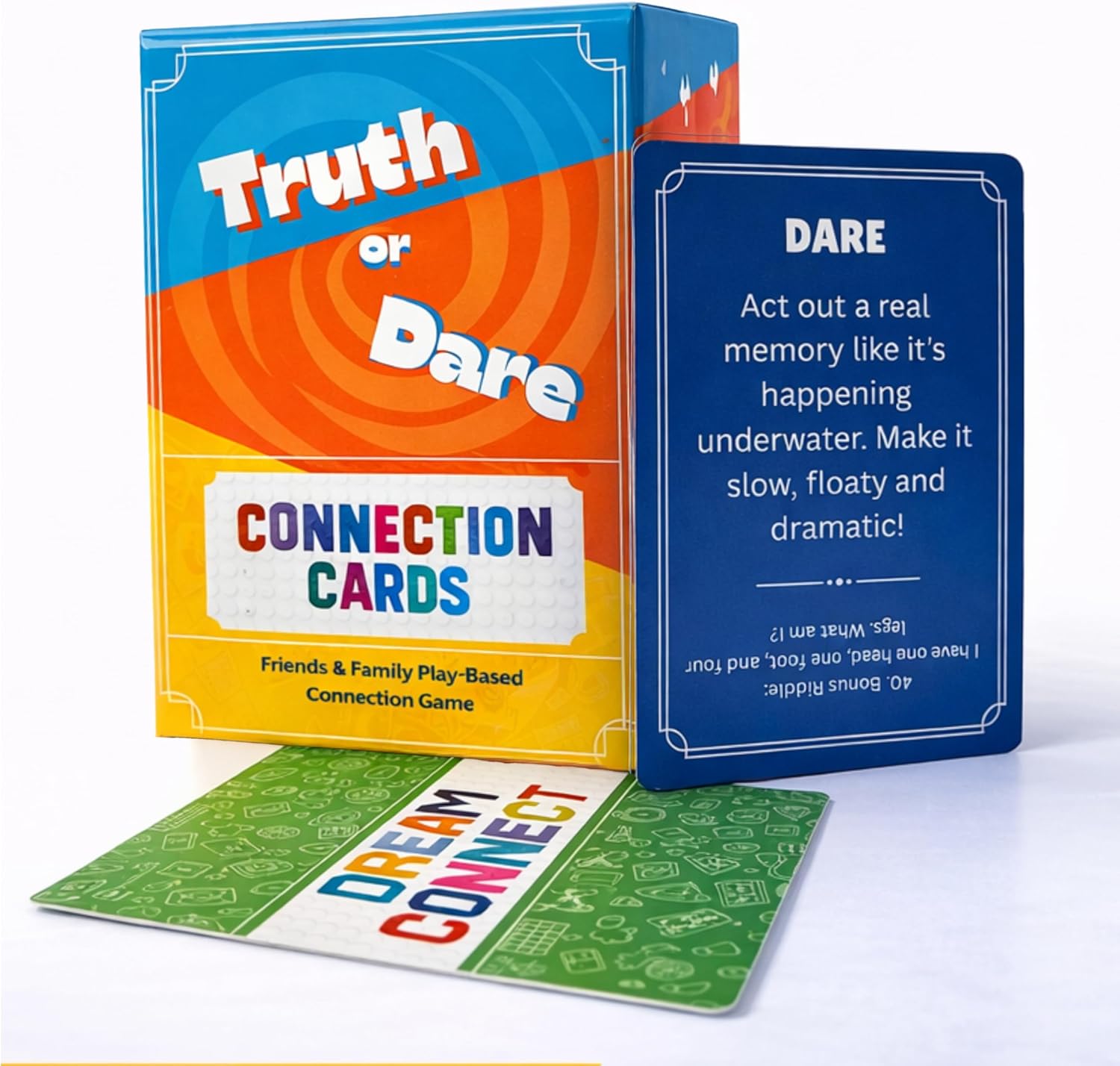Mellow Minds Truth or Dare Connection Cards for Families, Friends & Couples – 100 Fun Connection Cards for Game Night, Road Trips & Parties