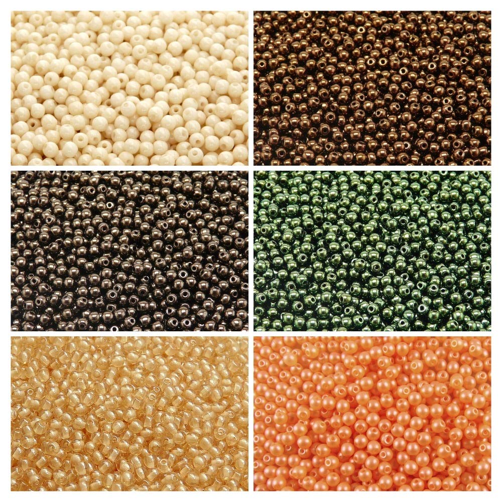 600 Perline Di Vetro Ceche Pressate 3mm - Set 6 Colori Lucidi Per Gioielli Fai Da Te, RP306 (Crystal/Crystal Luster) - 2