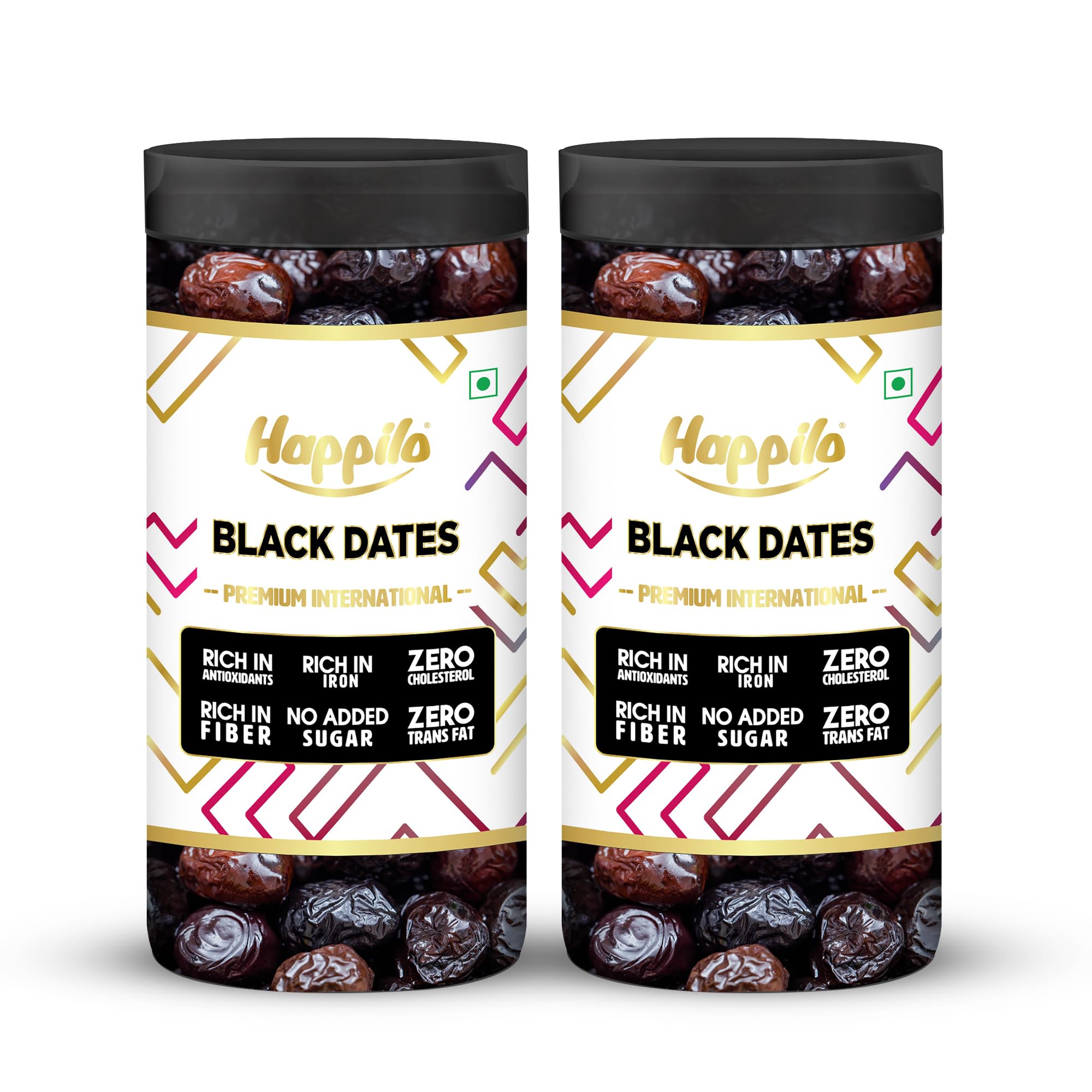 Happilo Premium Black Dry Dates Jar 400g (Pack of 2), Rich in Iron, Antixidants, Fiber and Vitamin, Chewy Texture, Natural Sweetness, No added Preservatives (B0CWNZY4BN) Amazon Price History, Amazon Price Tracker