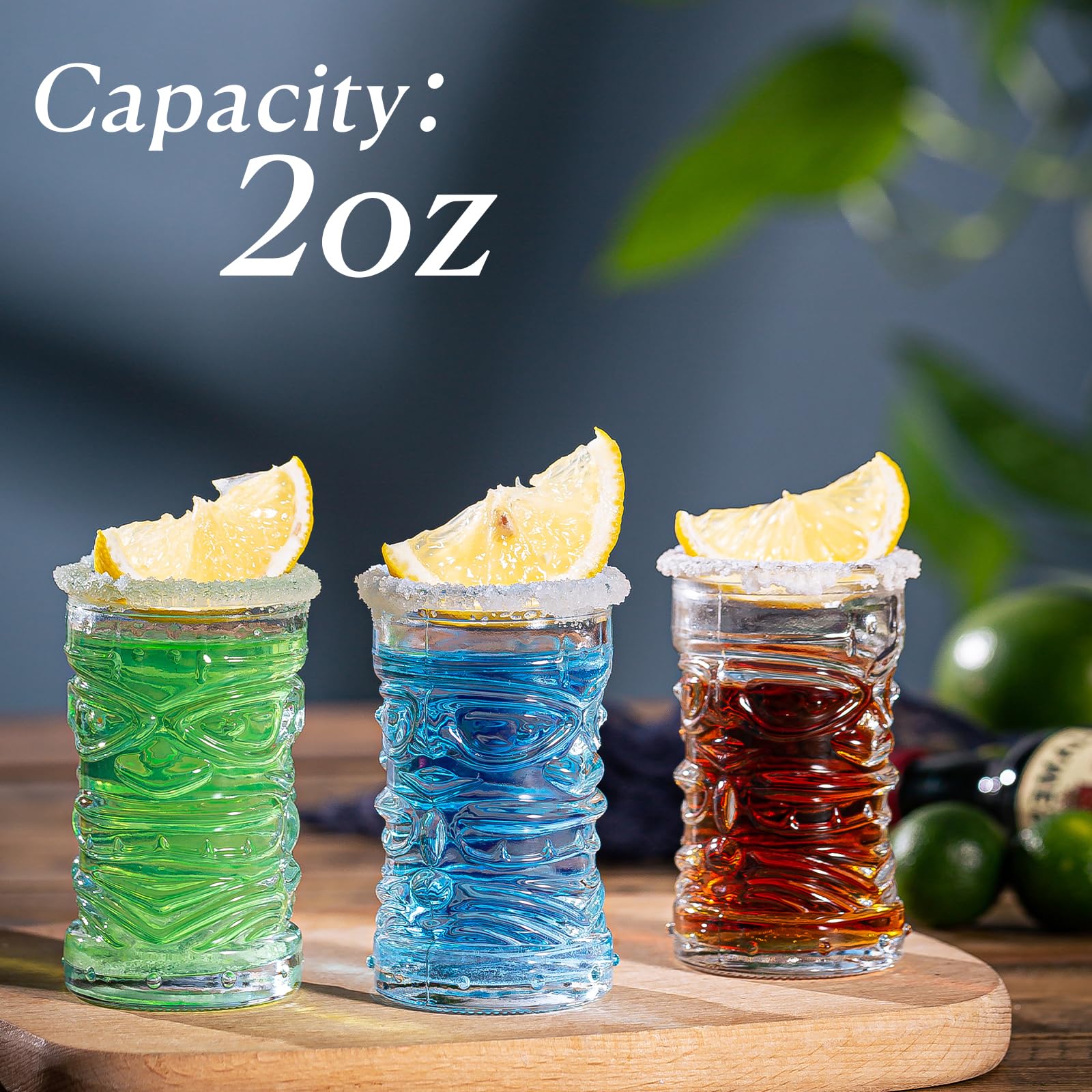 Juego de 16 vasos de chupito de 2 onzas, mini vasos Tiki de 2 onzas, vasos de chupito transparentes a granel, vasos pequeños de chupito de whisky, mini vasos para beber para vodka, tequila,
