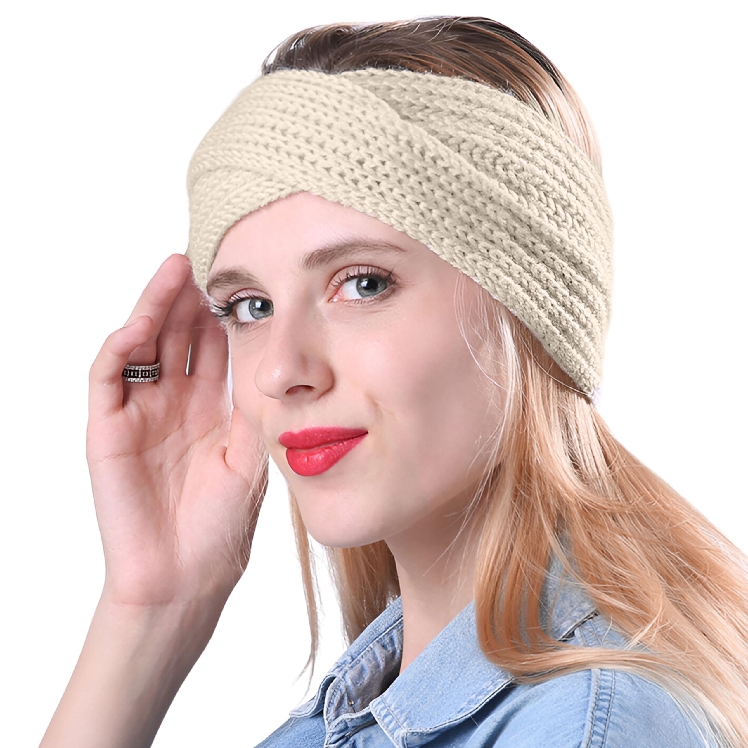 Bembika Ear Warmer Headband – Soft Knitted Turban Ear Muffs, Woollen Headband for Boys and Girls, Cozy Winter Head Wrap -(3–15 Years | White)-picture-21