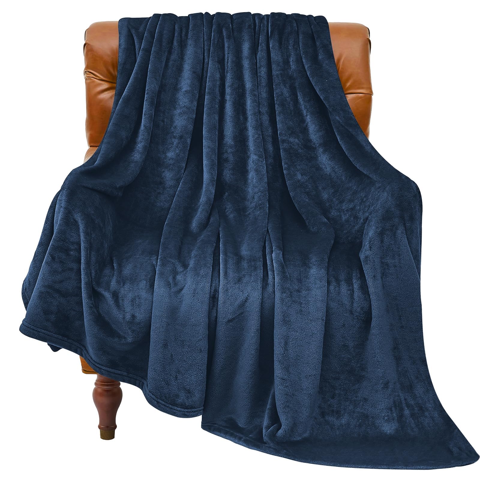 BEDELITE Fleece Blanket Soft Plush Full Bed Blanket Navy 84"x90" | Ultra Soft Fleece, Plush Microfiber, Lightweight Warmth, All Season Comfort, Fade Resistant, Machine Washable, Couch Sofa Bed