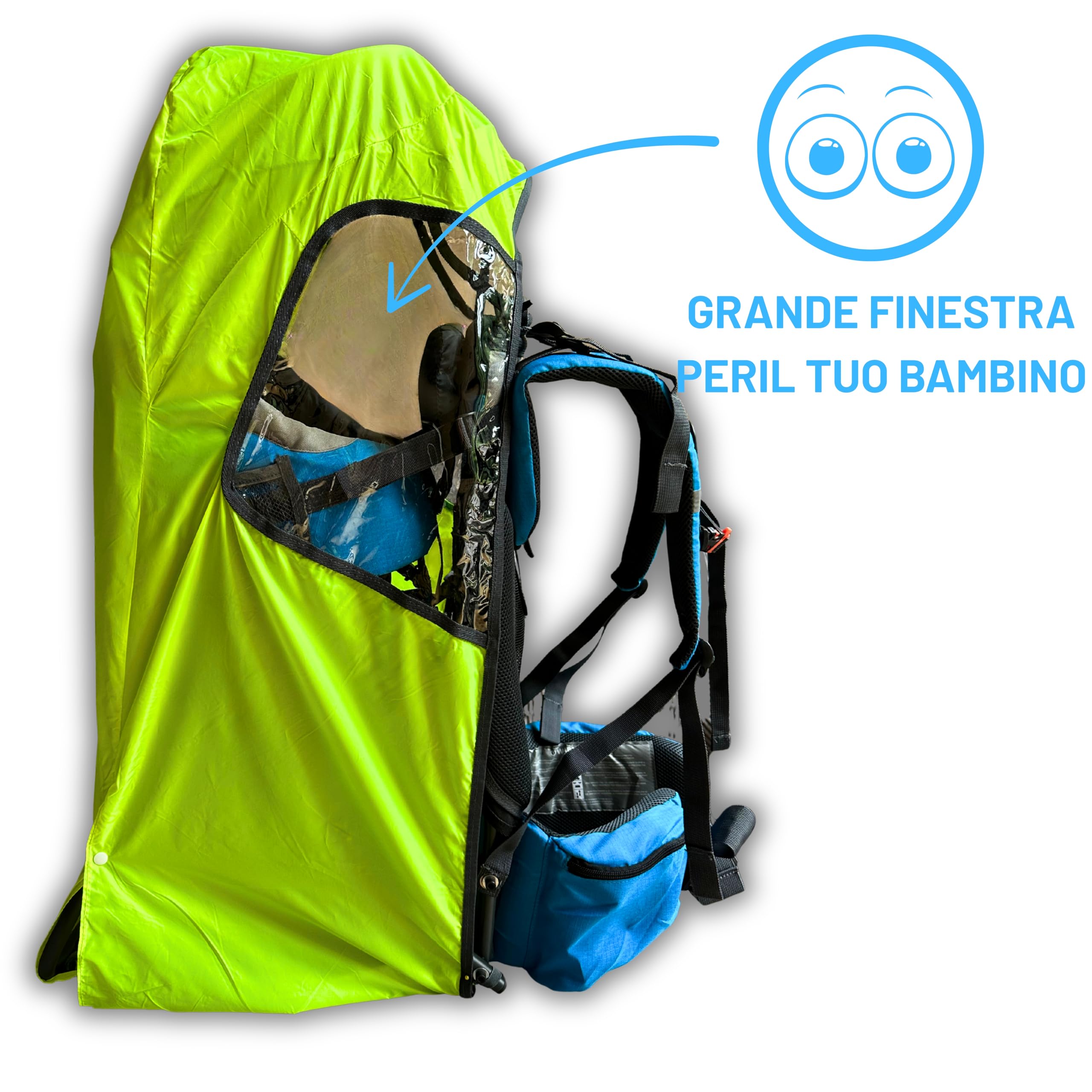 DROMADER Parapioggia impermeabile – Adatto a tutti i marsupi Dromader – Parapioggia universale, leggero e compatto, in PVC trasparente, facile da montare, 165 g