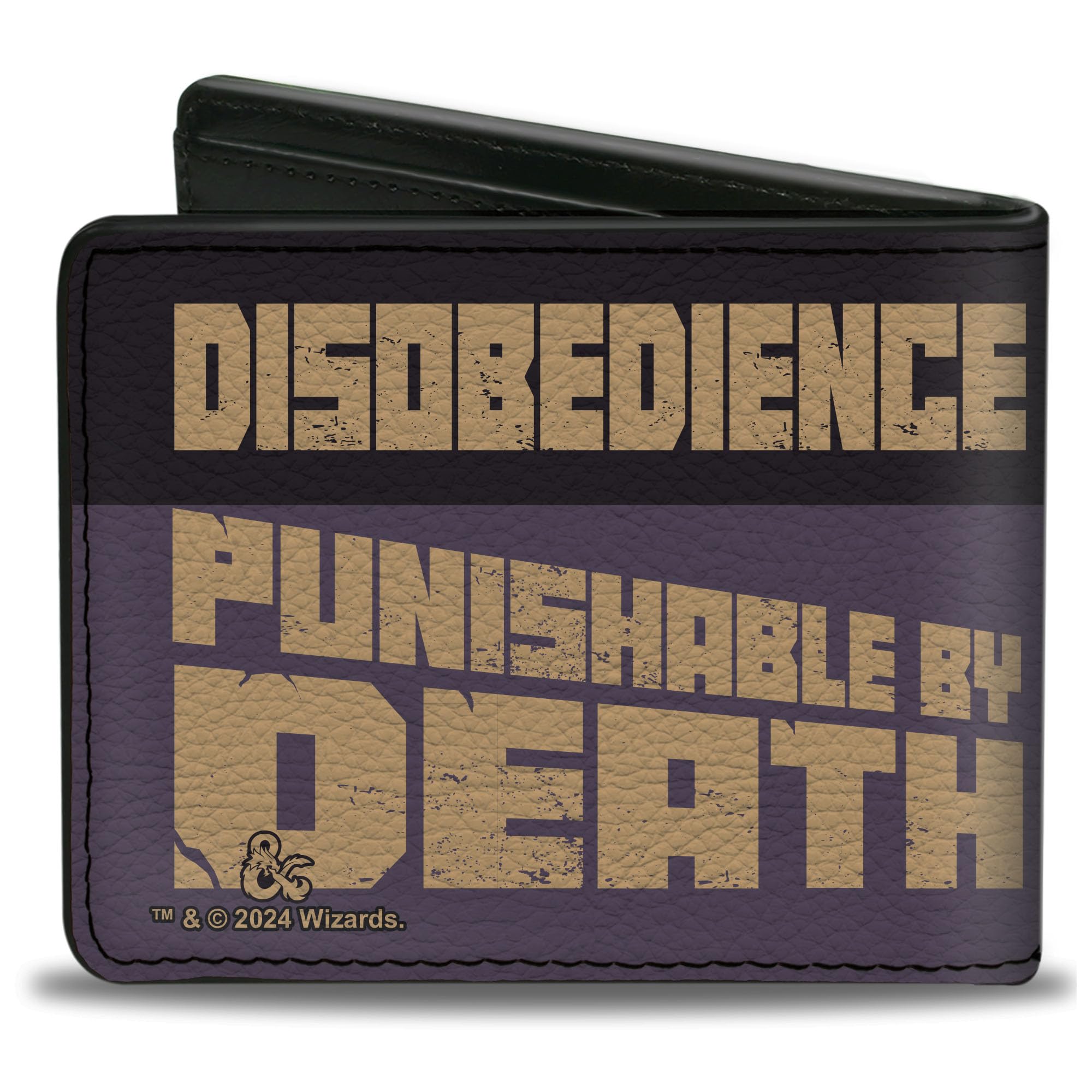 Buckle-Down Wizards of the Coast Wallet, Bifold, Dungeons and Dragons Drider Disobedience Punishable by Death, Vegan Leather
