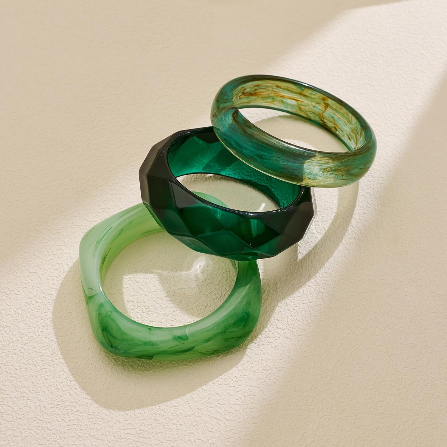 Acrylic Resin Bangles Bracelets for Women Wide Irregular Geometric Wristband Statement Bracelet Punk Chunky Acrylic Resin Bangle - Image 5