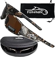 Vista 3 de Fishoholic - Gafas de sol polarizadas para pesca UV400 (14 opciones) con estuche duro y funda, regalo para pesca