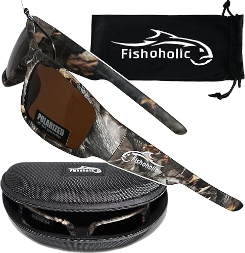 Miniatura 3 de Fishoholic - Lentes de sol polarizados para pesca con protección UV400, 5 opciones de color, con funda, regalo de pesca