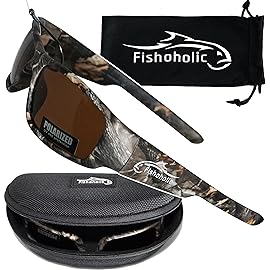 Fishoholic Polarized Fishing Sunglasses UV400 (14 Options) Fishing Gift with Hard Case & Pouch