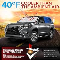 Vista 155 de KAYZT Parasol para parabrisas para Toyota Tacoma 2016-2025, plegable, accesorios de ajuste personalizado para ventana delantera