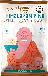 Lesser Evil Organic Himalayan Pink Salt Popcorn, Non GMO, 4.6 Ounces (Pack Of 12)