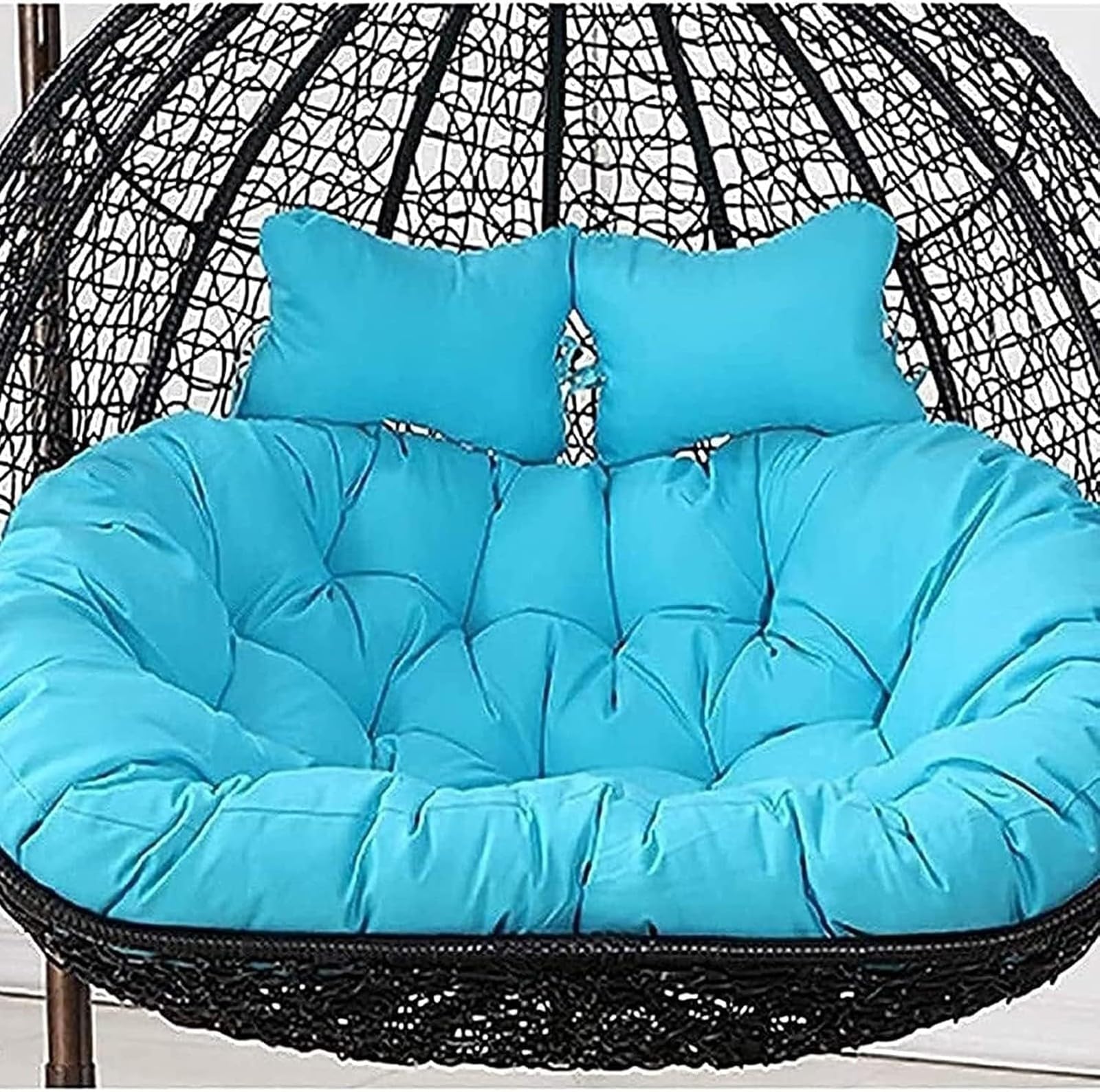 Cojín de repuesto para silla de columpio doble, impermeable, extraíble, para 2 plazas, ideal para patio, jardín, exterior de piel (M)