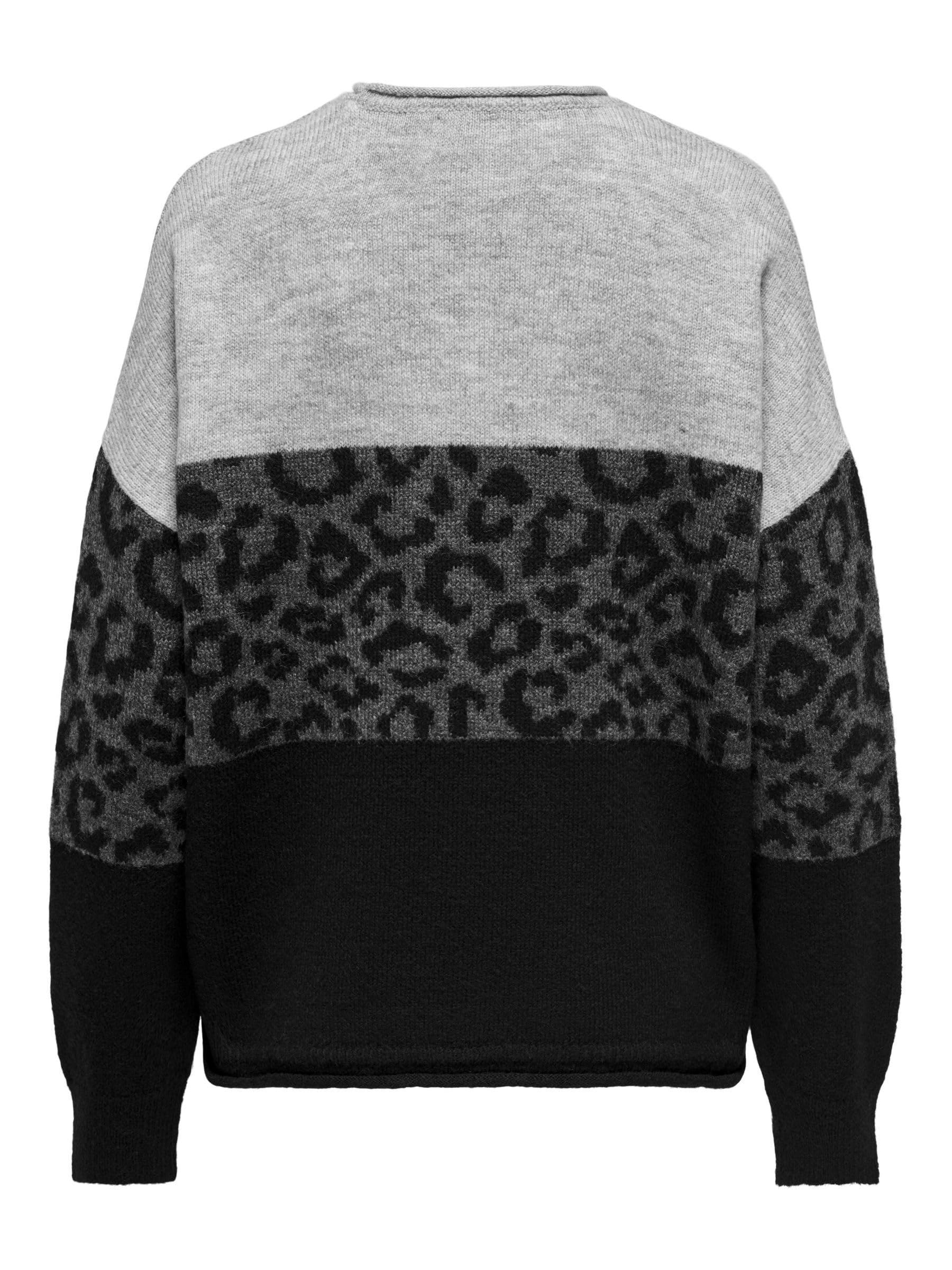 Only Onljade Animal LS O-Collo CC Knt Maglione Donna