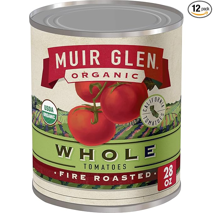 Muir Glen, Organic Whole Fire Roasted Tomatoes, 1.75 Pound (Pack of 12)