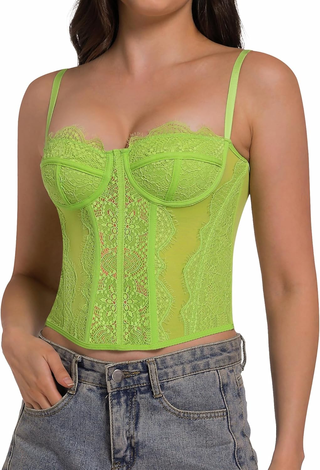 Lace Bustier Corset Tops for Women - Sexy Going Out Party Club Top with Buckle - Image 4