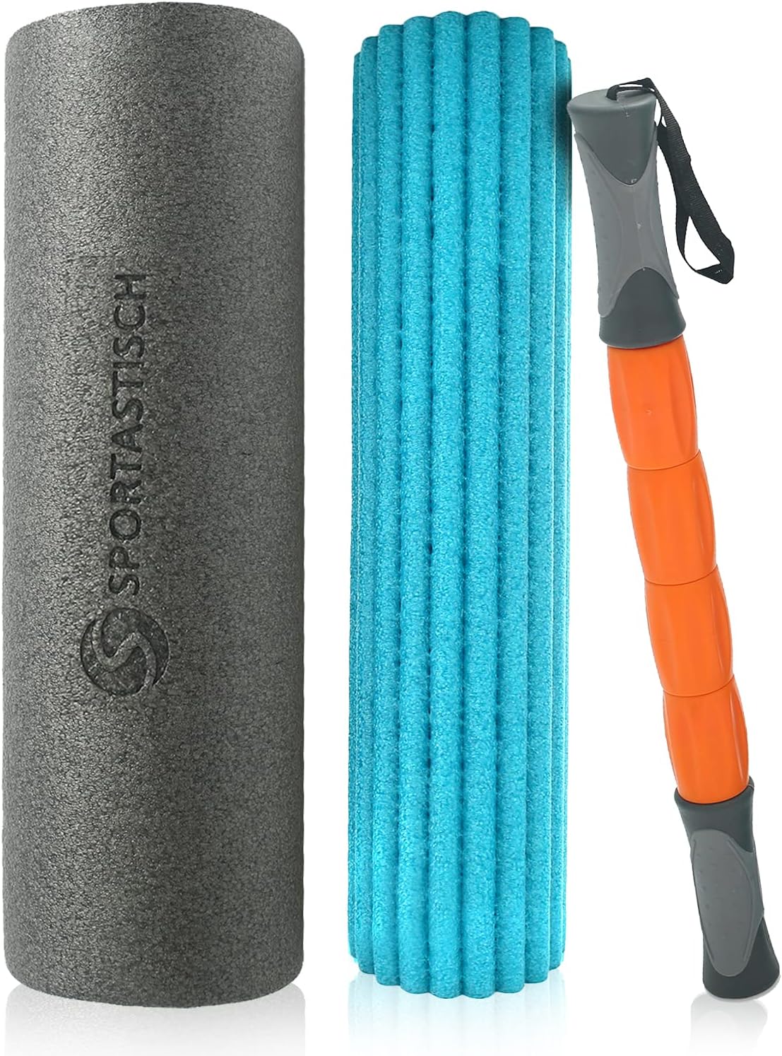 Sportastisch Top¹ 3in1 Foam roll set Soft Roll with Training Roll (soft), Massage Roll (soft), Massage Roller & Bag | ideal for yoga, pilates, athletes, footballer or cyclist | Up to 3 years warranty²
