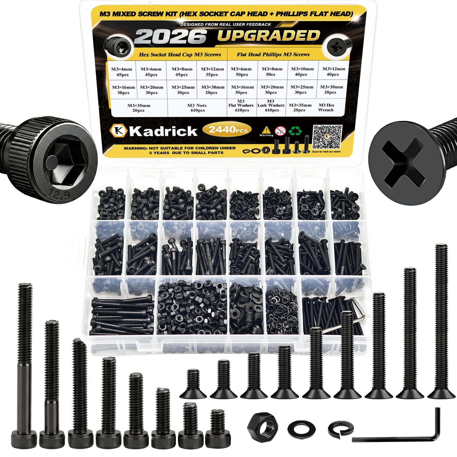 Stainless Steel Screw Assortment Kit - 920 Pcs #4-40 to #10-24 -15 Stainless Steel Screw Assortment Kit - 920 Pcs #4-40 to #10-24 -15