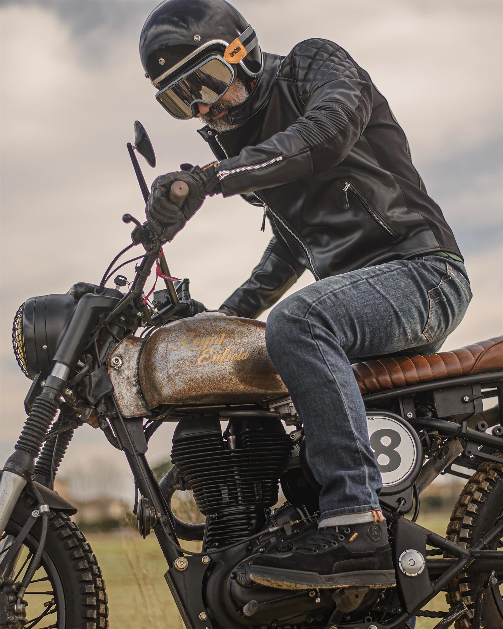 IRON JIA'S Motorcycle Shoes for Men, Anti-Slip Breathable Casual Motorcycle Riding Boots with Ankle Support, Shift Pad Black 12