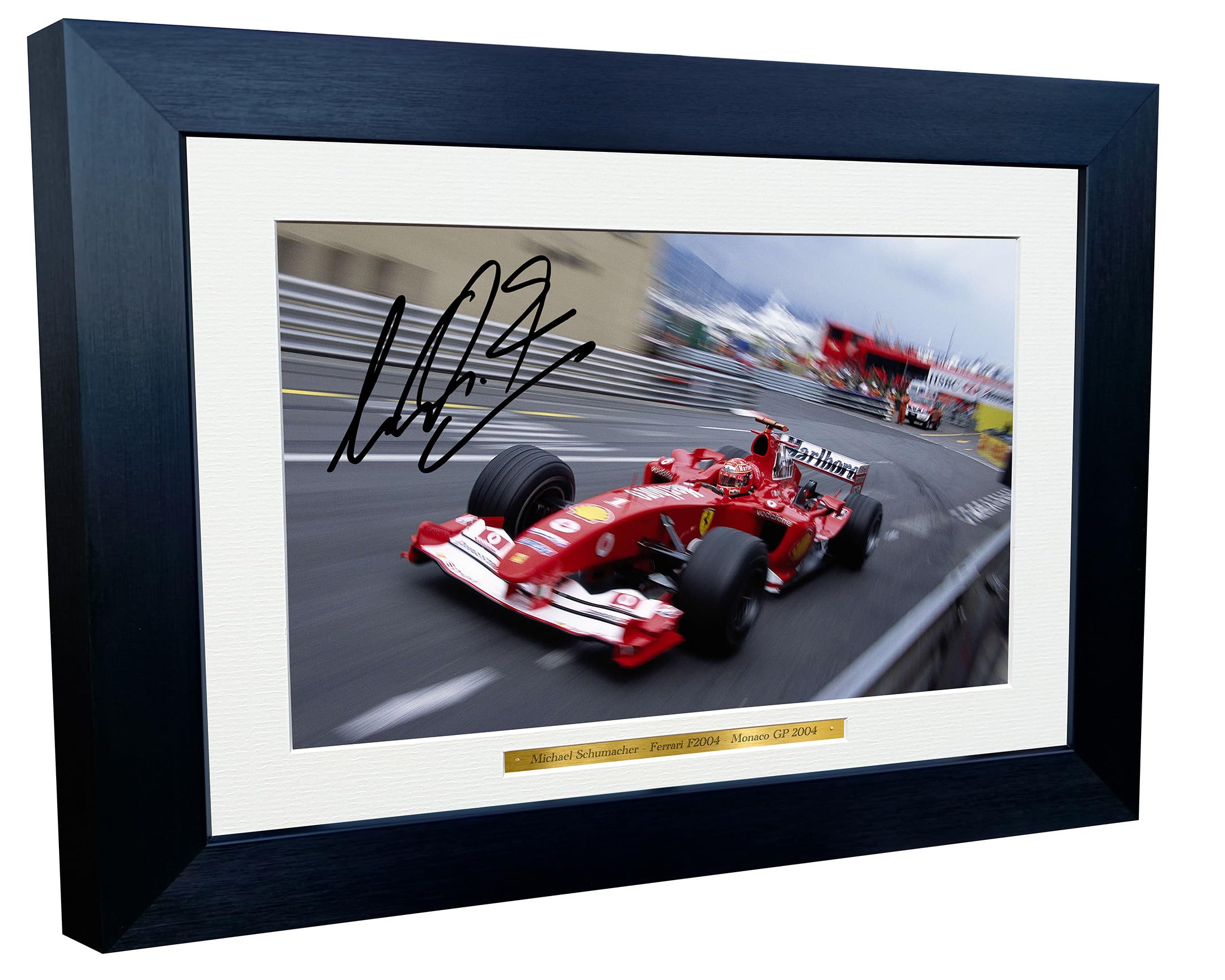 Kitbags & Lockers 12x8 A4 Michael Schumacher Monaco 2004 Grand Prix Ferrari F2004 Car Autographed Signed Signature Photo Photograph Picture Frame Racing Formula 1 F1 Poster Gift