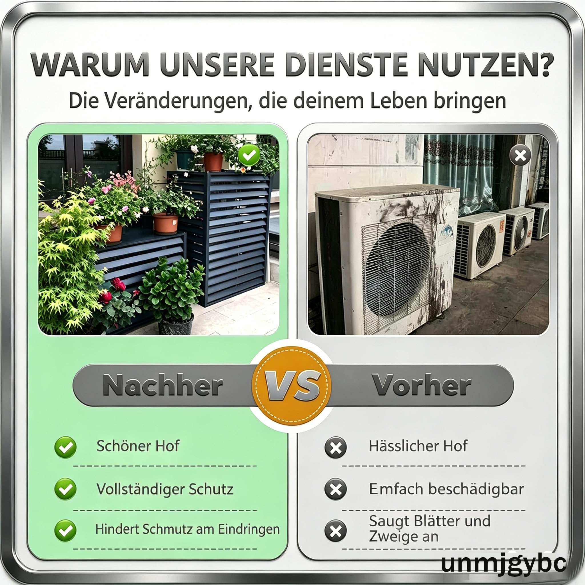 Klimageräteabdeckung Außengerät mit fester Abdeckung, aus Aluminiumlegierung rostbeständig, regenfest und laubfest, keine Beeinträchtigung der Lüftung für Einheiten 2~3PS(Schwarz, 110×60×80cm)