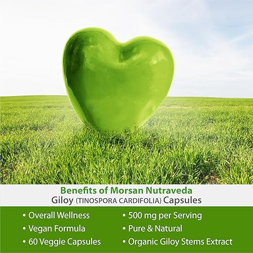 Miniatura 2 de Morsan's Giloy (Tinospora Cordifolia) Cápsulas  Paquete combinado de 2 x 60 x 500 mg. Veg. Cápsulas (2)