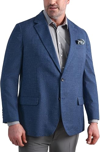 Big & Tall J.M. Haggar Plaid Windowpane Cotton Tailored Fit Sport Coat