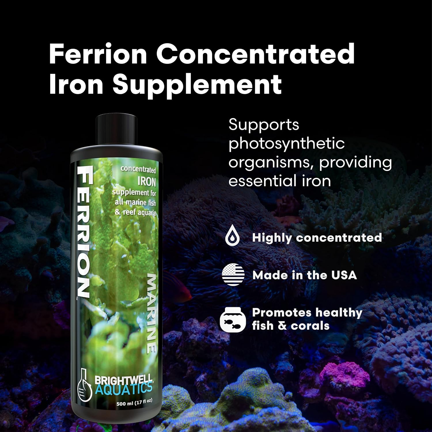Brightwell Aquatics Ferrion - Concentrated Iron Supplement for Marine Fish and Reef Aquariums