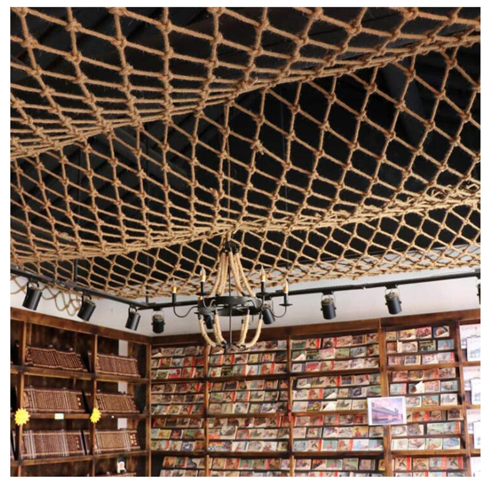 GJMSSMY Child Safety Net - Heavy Duty Hemp Rope for Ponds & Climbing Plants 15cm Mesh - Ceiling Decoration & Garden Safety Solution