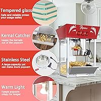 Vista 9 de 12 Oz Popcorn Machine (Red) - Countertop Popcorn Maker - 3 Easy Switches, Make Up to 48-60 Cups for Movie Nights, Party, Events
