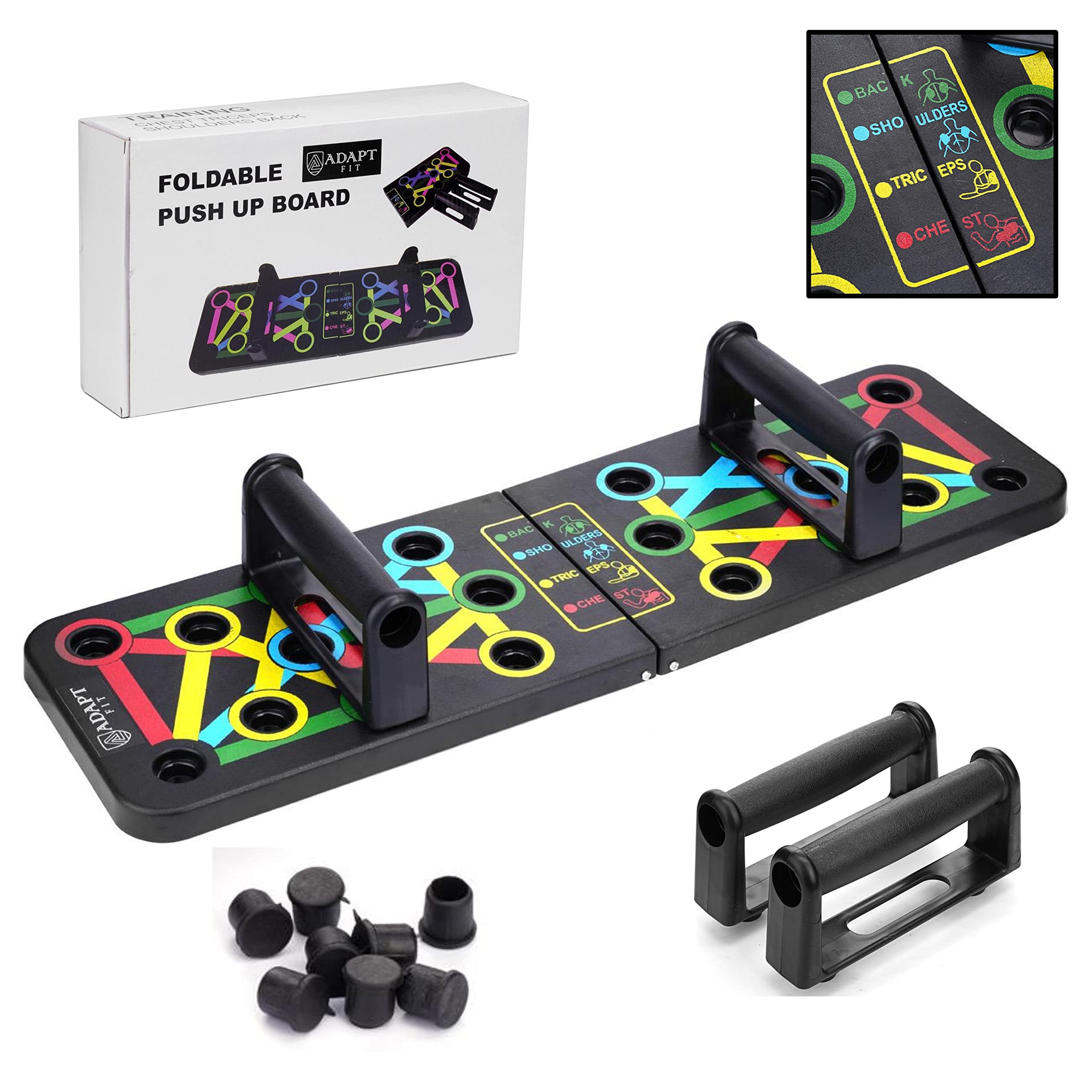 ADAPTFIT 10 in 1 Foldable Push Up Board System with Strong Grip Handles And 8 Non-Slip Round Pads for Workout, Fitness Exercise, Home Gym and Strength Training for Men, Women and Kids, Multifunctional (B09LZ1HKSL) Amazon Price History, Amazon Price Tracker