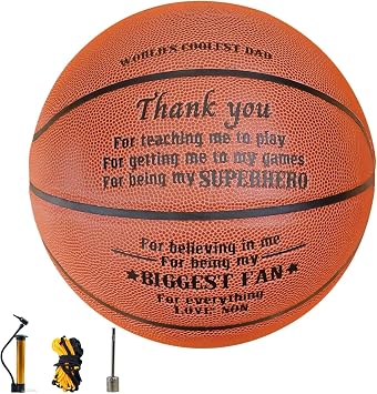 Dad Gifts from Son, Engraved Basketball for Dad, Stepfather, Father, Thank You Gifts for Dad, Dad/Father Appreciation Gifts, Worlds Coolest Dad, Engraved Basketball