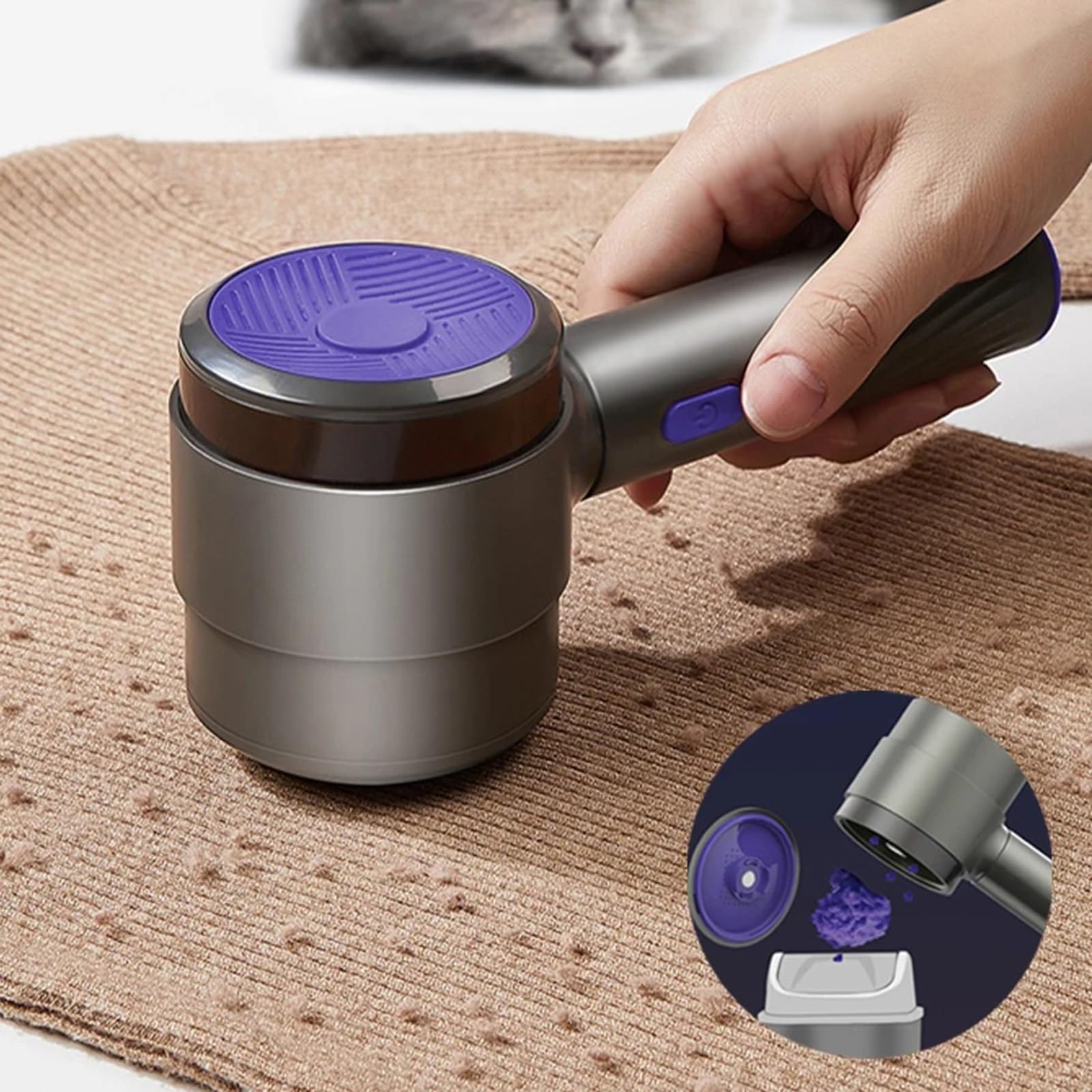 Afeitadora de tela portátil para quitar pelusas de pellets recargable, quitapelusas para ropa, suéter, afeitadora de tela, máquina de afeitar eléctrica de felpa y removedor de pelusas (A)