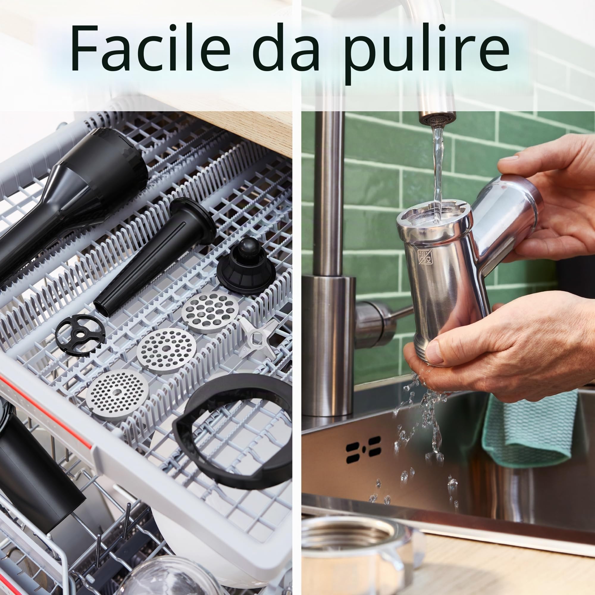 Bosch, MultiPower Serie 4, tritacarne, potente motore da 1900 watt, tritacarne, salsicce, bianco, MFWS420W