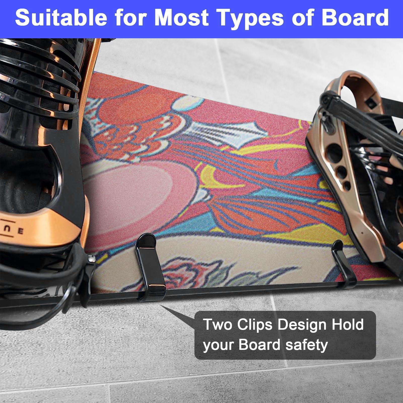 Soporte de Pared para Monopatín, Snowboard Skateboard Wall Mount, Soporte Pared Skate Horizontales, para Tablas de Skate, Longboards y Tablas de Snowboard