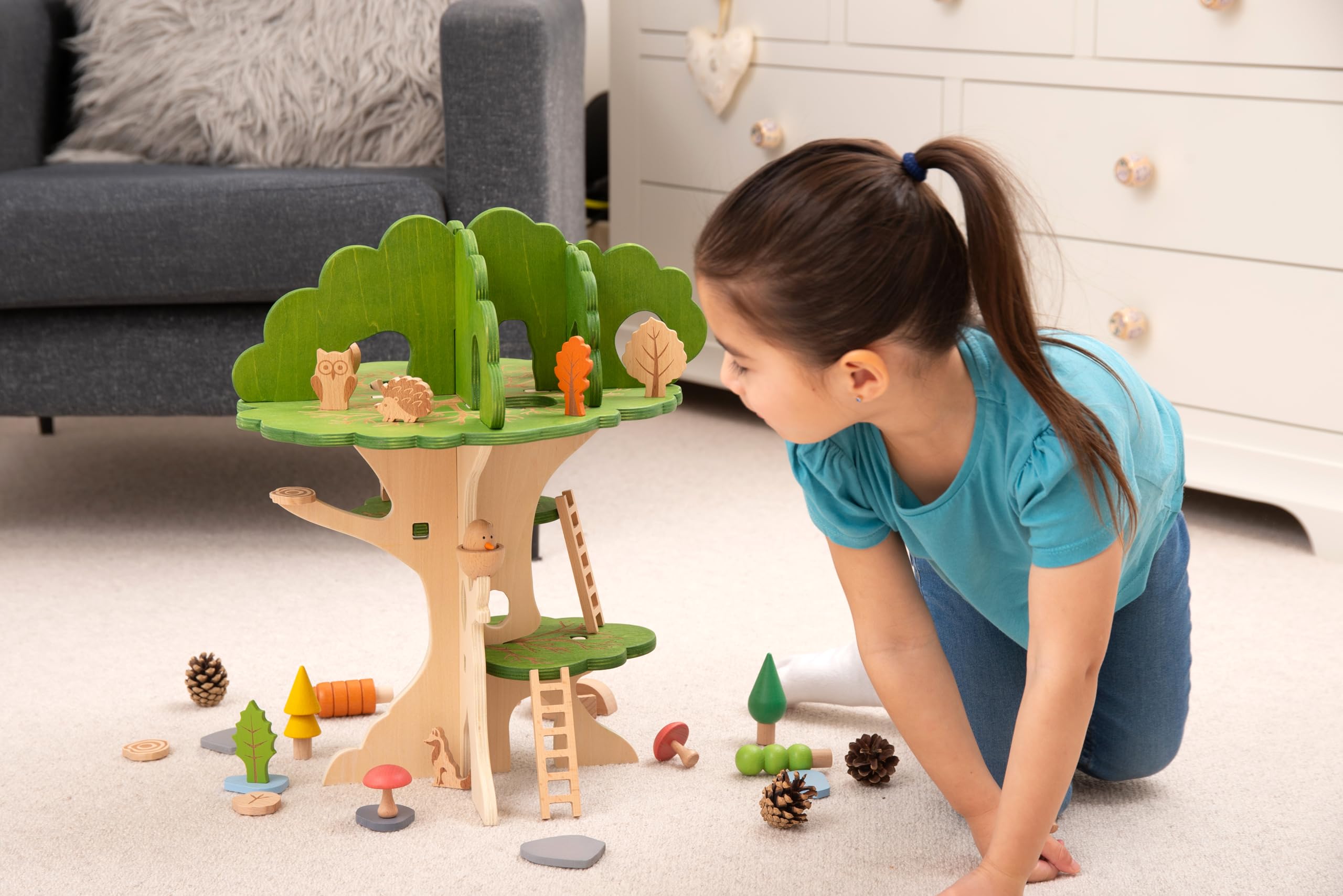 Tickit 74059 Woodland Trail Tree House – Wooden Treehouse – Playhouse – Small World Play
