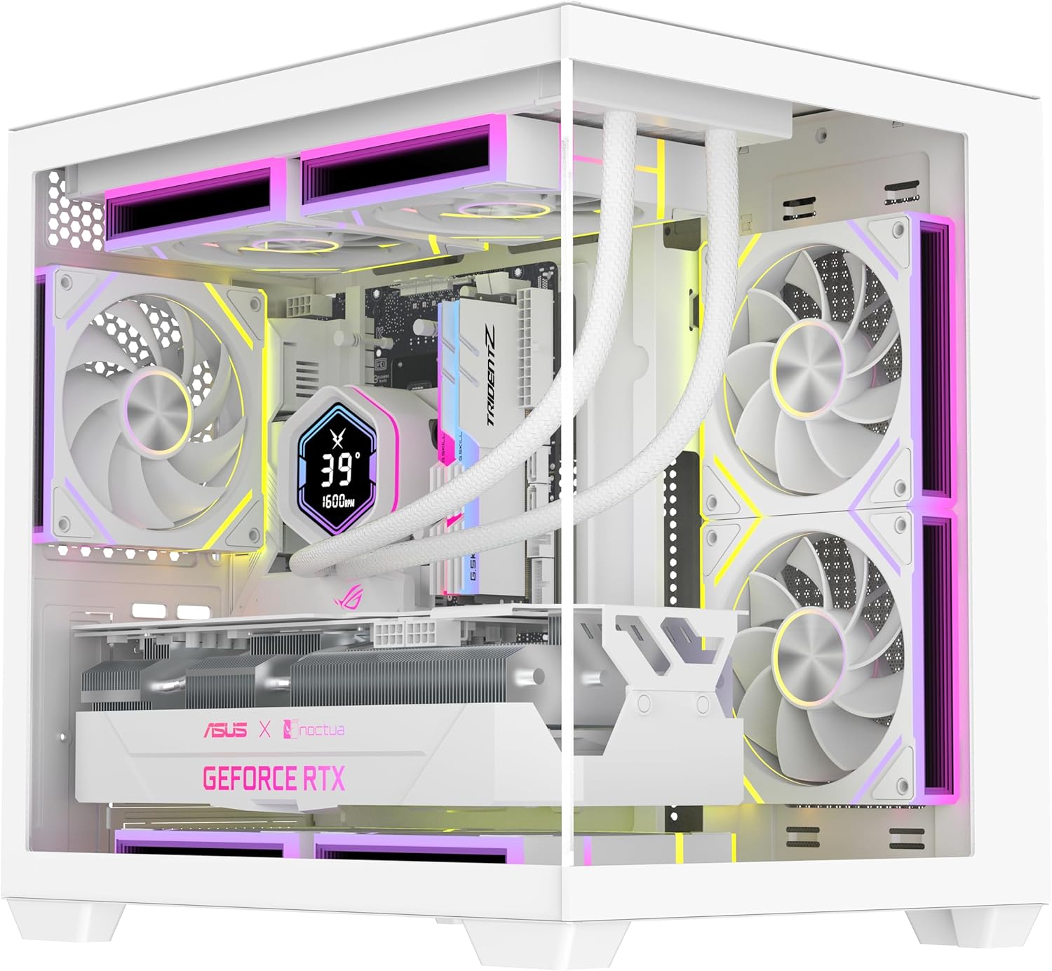 RUIX OV502 Pro M-ATX PC Case, Compact Panoramic Tempered Glass Gaming Case, Supports 240mm AIO & 340mm GPU, Optimized Airflow Mini Tower Computer Case, USB 3.0, White