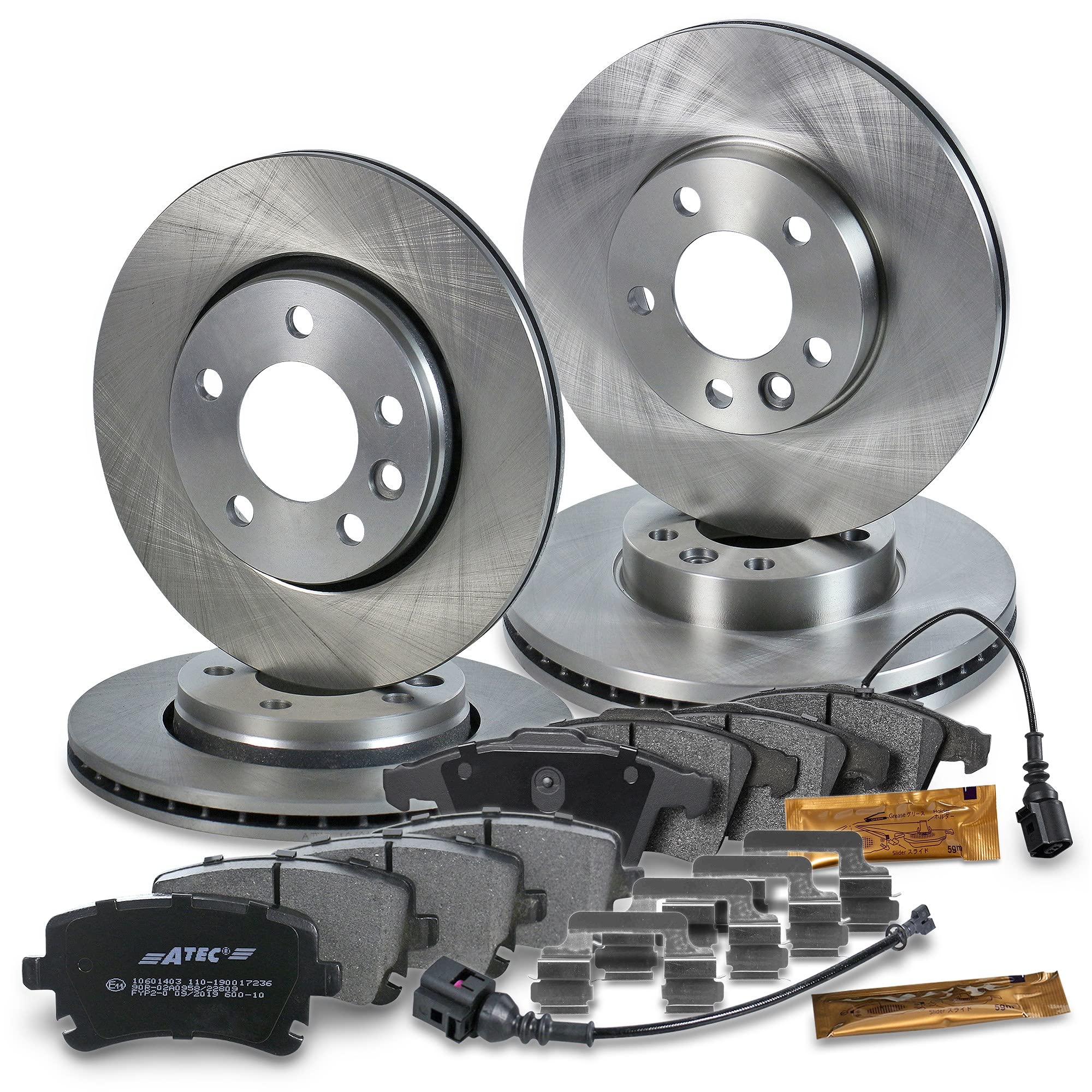 ATEC Germany Bremsenset inkl. Bremsscheiben Vorne Ø 308 mm Belüftet + | Kompatibel mit: VW MULTIVAN T5, MULTIVAN T6, TRANSPORTER T5 Bus, TRANSPORTER T5 Kasten