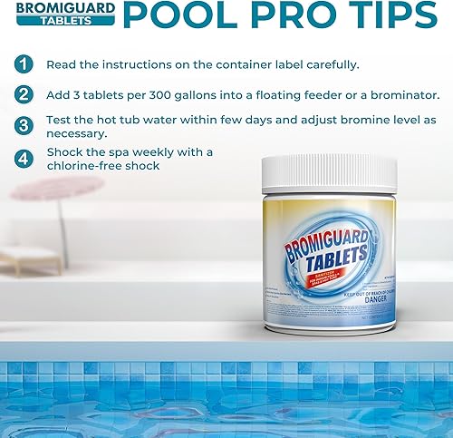 Miniatura 5 de Tabletas de bromo de 1 pulgada y 1.2 libras para bañera de hidromasaje de spa, desinfectante químico bromante para spas, jacuzzis o piscinas