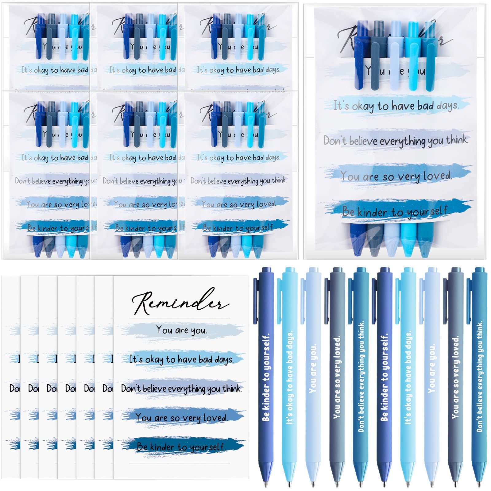 MotiMind 30 Pcs Suicide Prevention Awareness Pen Mental Health Awareness Pen Positive Inspirational Emotional Support Affirmation Therapist Gifts with