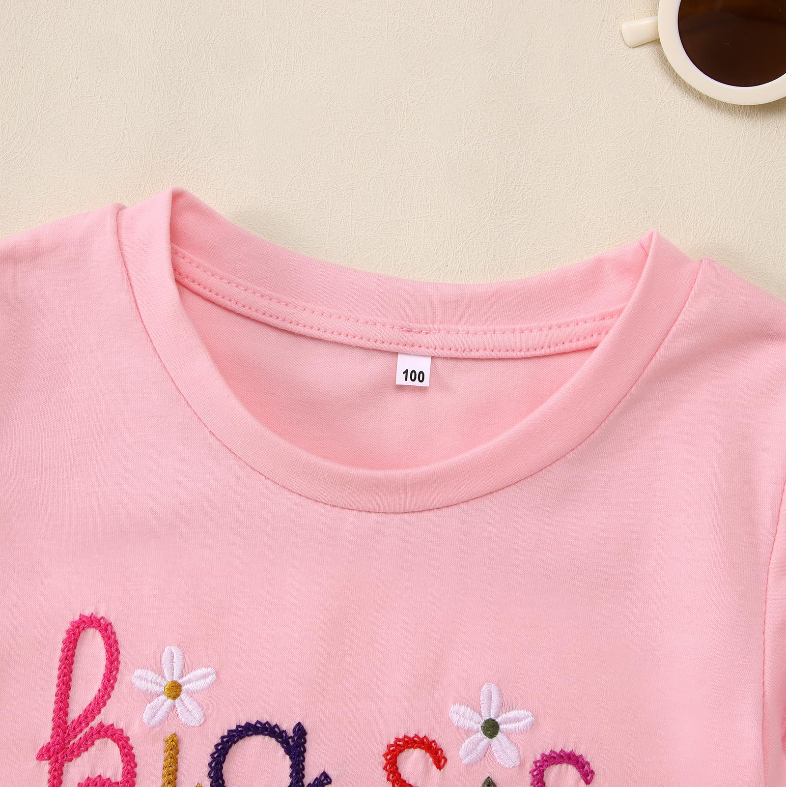 Big Sister Shirt Baby Anuncio para Niñas Camiseta con Bordado Big Sis Niño Promocionado A Gran Hermana Camiseta Verano Manga Corta Camisetas Lindas Bordadas Algodón Top