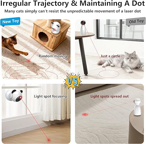 Vista 4 de Laser Cat Toys for Indoor Cats, Truly Random Trjajectory, Suction Cup Design, Run Quiet, Interactive Cat Toy Automatic