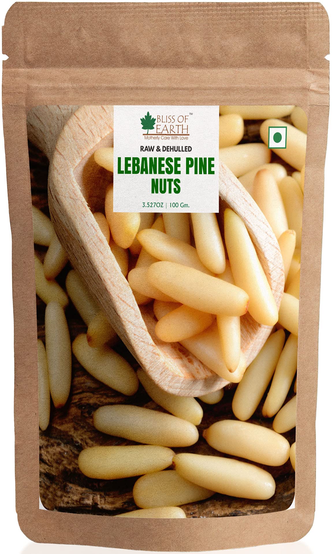 Bliss Of Earth 100Gm Lebanese Pine Nuts Without Shell (Chilgoza) Raw & Dehulled, Good for Heart and Energy Booster.
