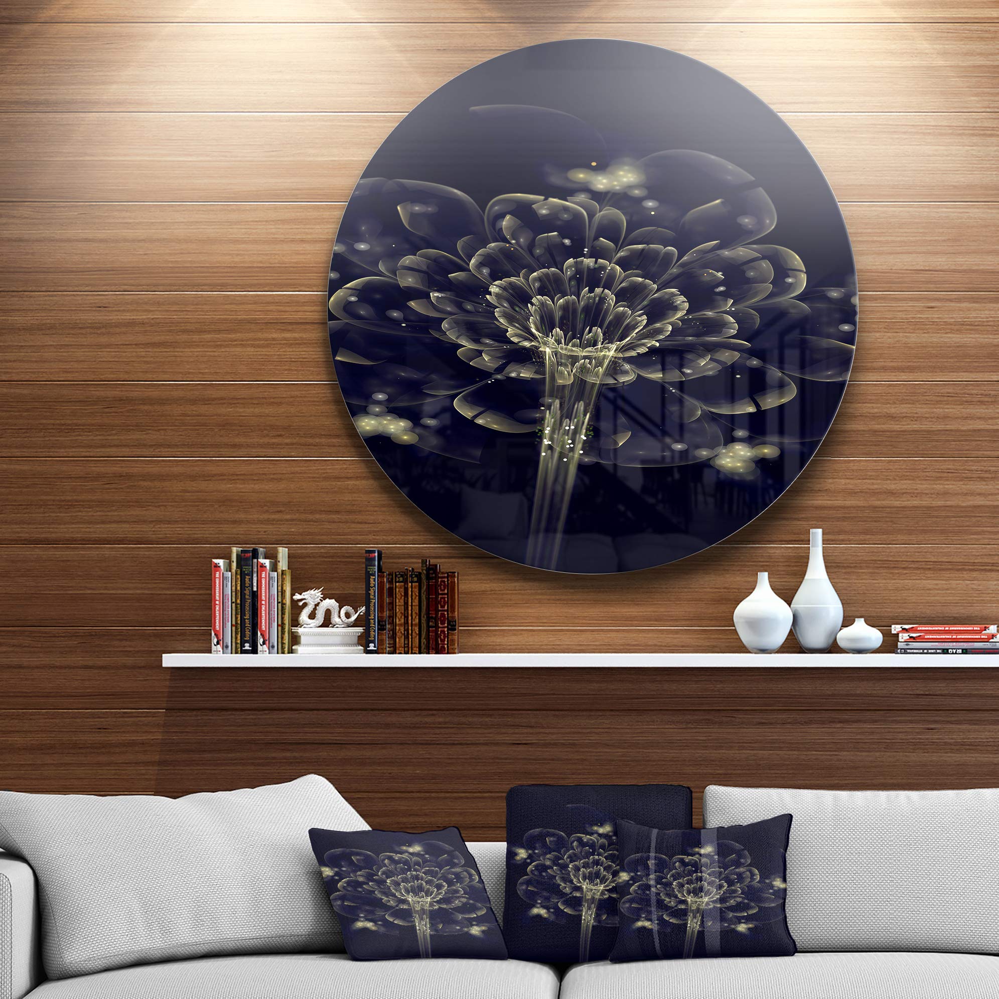 Amazon.com: Designart Dark Yellow Digital Fractal Flower