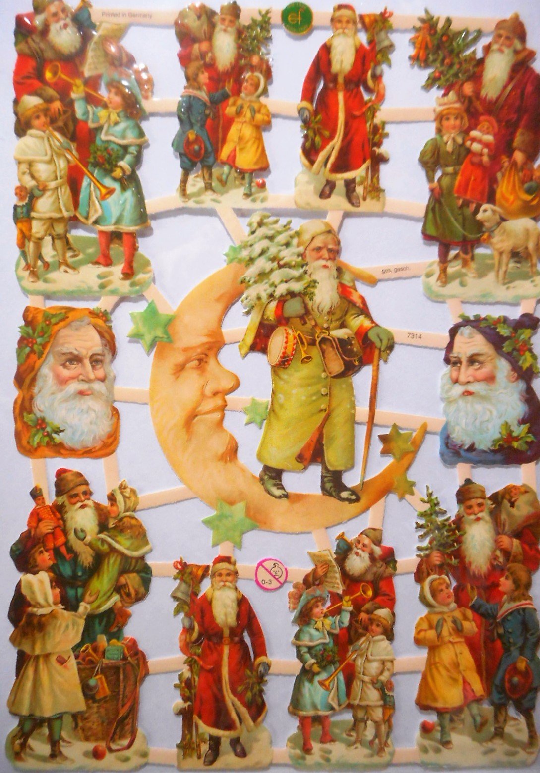 Glanzbilder Weihnachten – Weihnachtsmann EF 7304 Für Scrapbooking & Deko